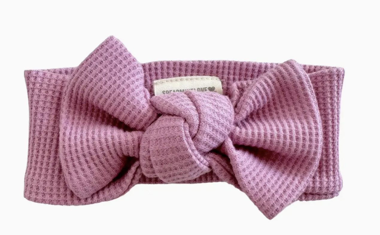 Lavender Waffle Knit Bow