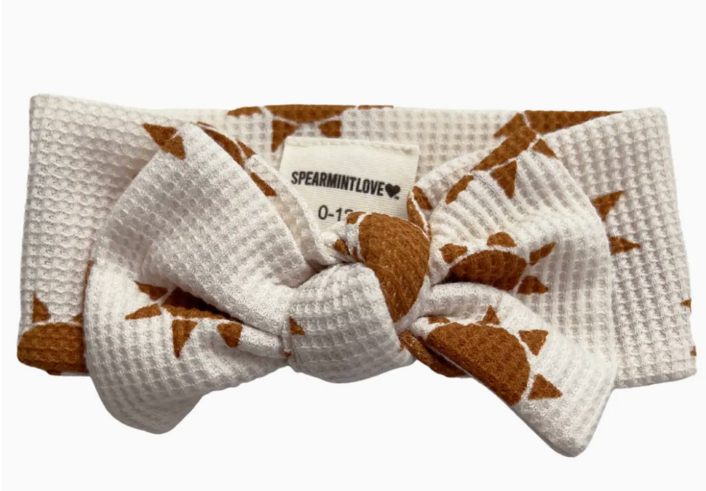 Cream + Rust Sun Waffle Knit Bow