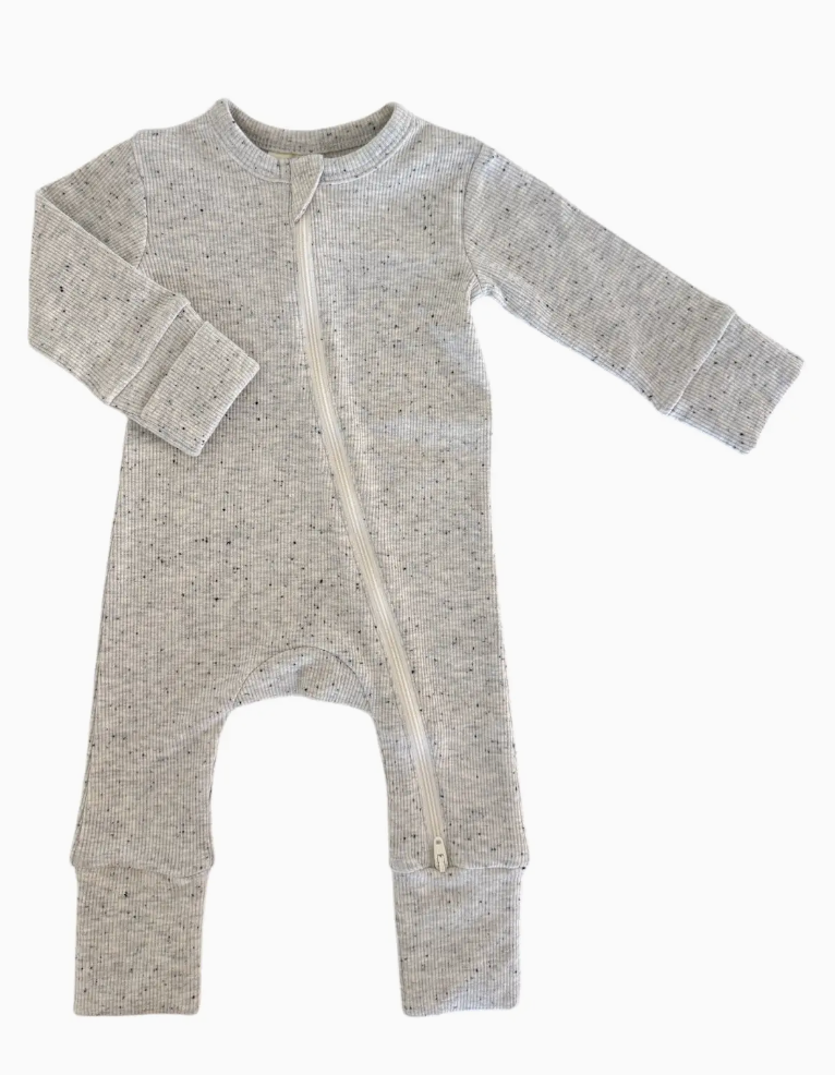 Heather Speckled 2 Way Zip Onesie