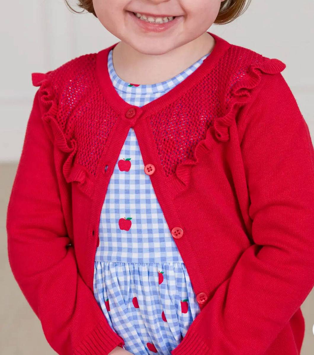 Ruffle Butts Red Ruffle Cardigan