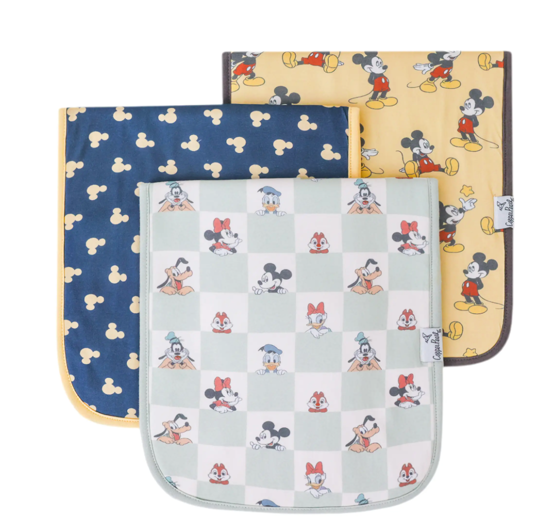Copper Pearl Mickey Mouse Burp Cloths