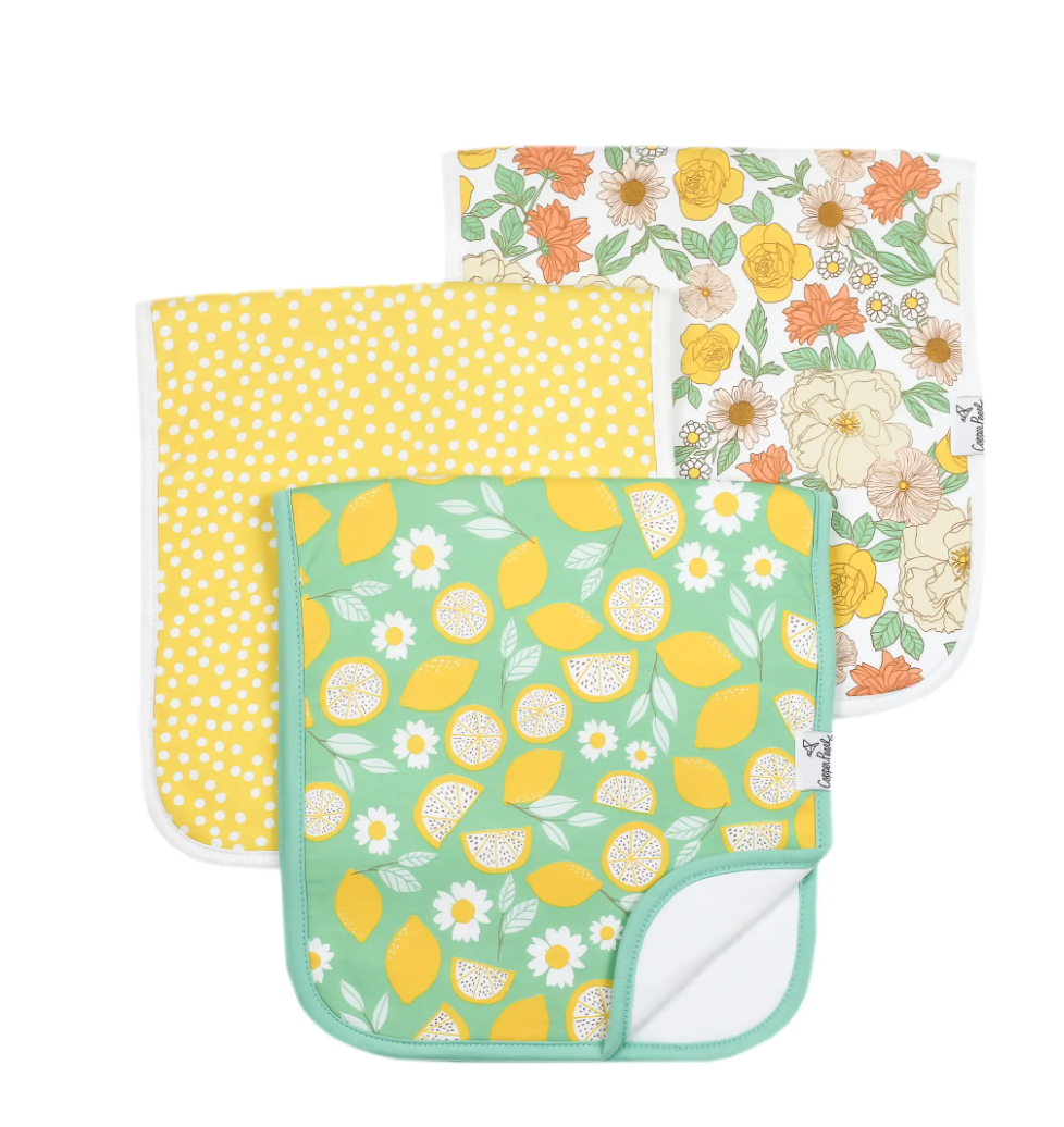 Copper Pearl Lemon Burp Cloth