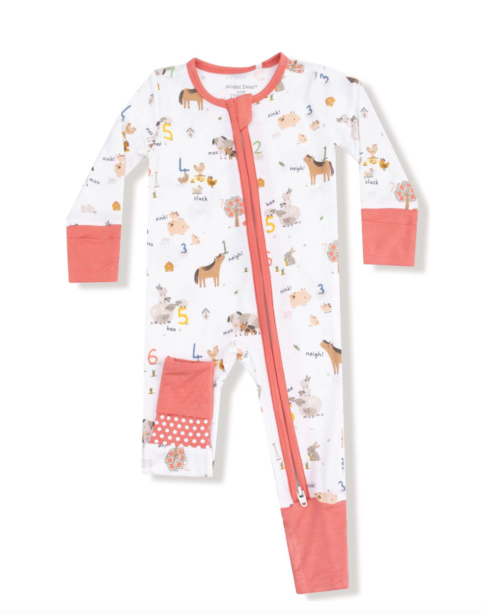 Angel Dear Farm Sounds Bamboo Onesie