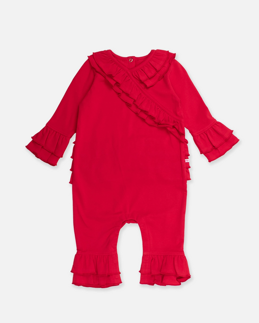 Ruffle Butts Red Flare Romper