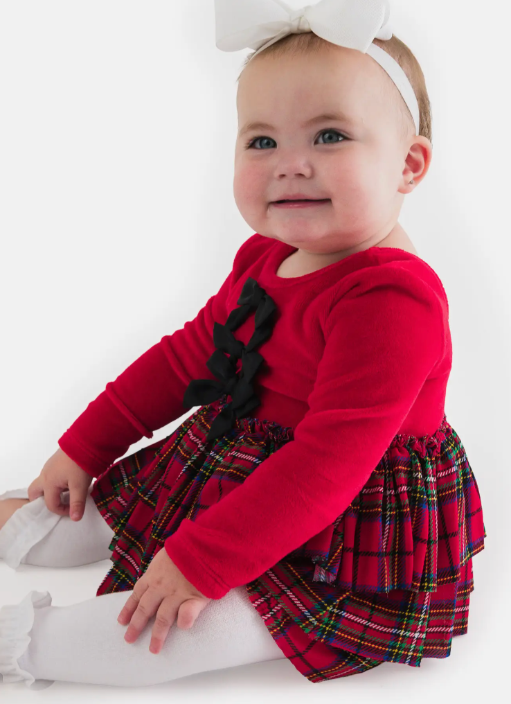 fitted lace wedding dress Ruffle Butts Red Plaid Dress