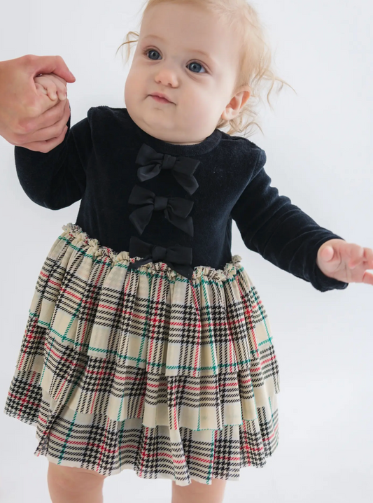 Ruffle Butts Velour Dress