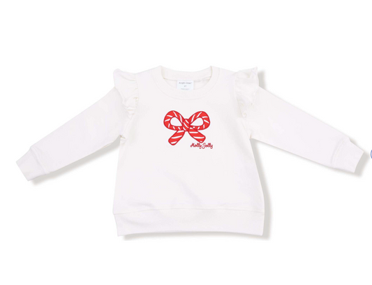 Angel Dear Candy Cane Bow Crewneck