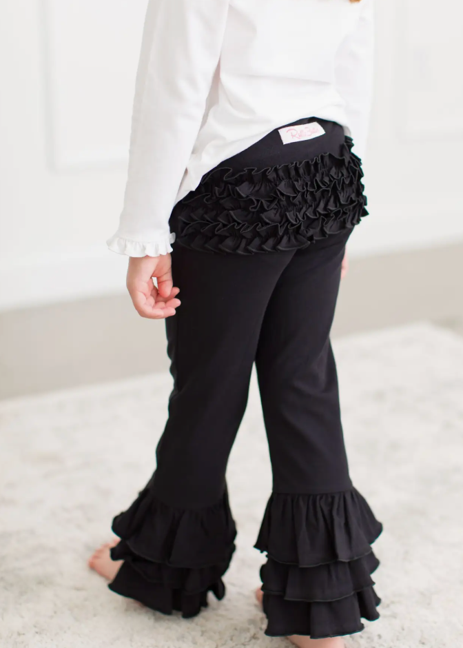 Ruffle Butts Black Flare Pants