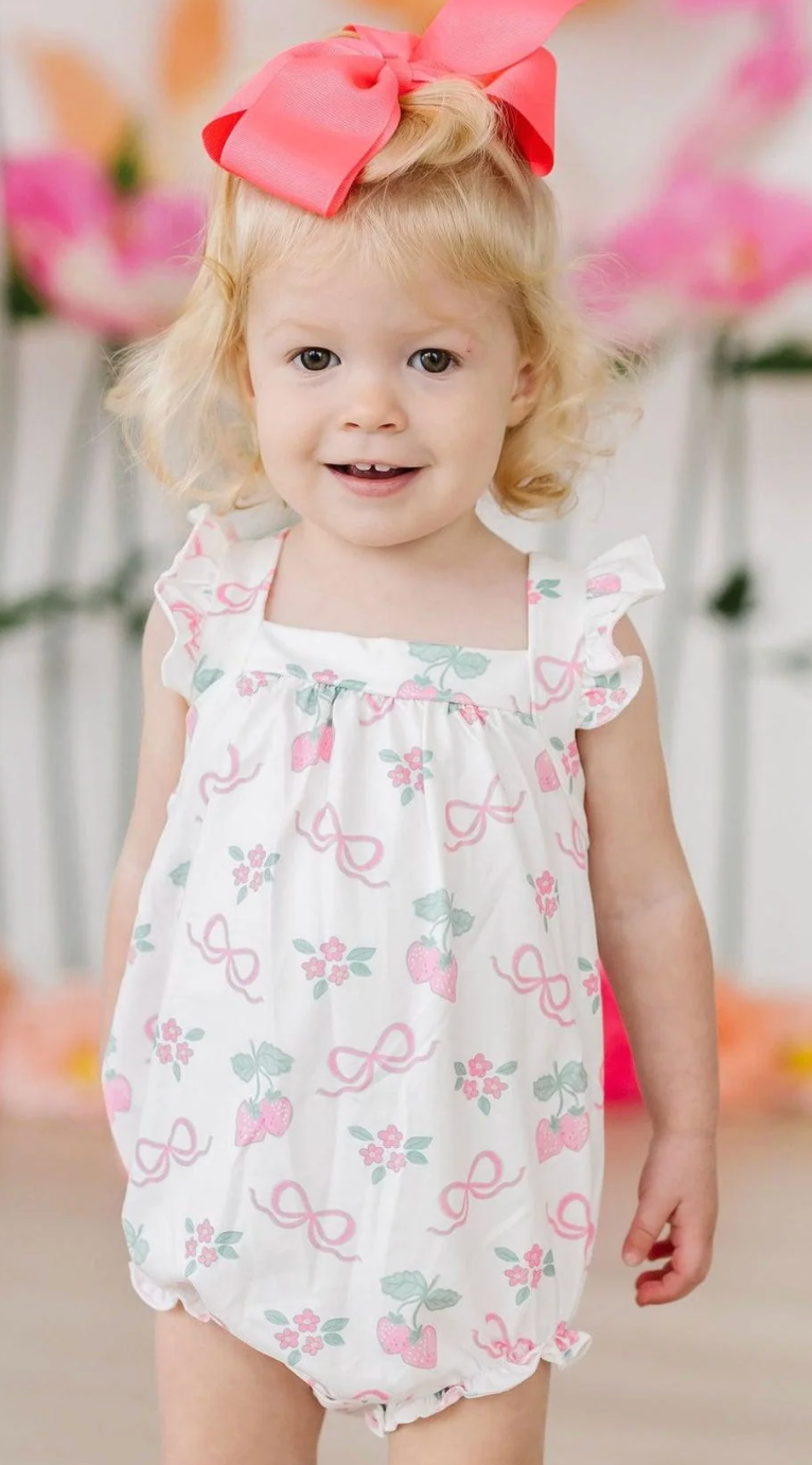 Berries + Bows Ruffle Romper