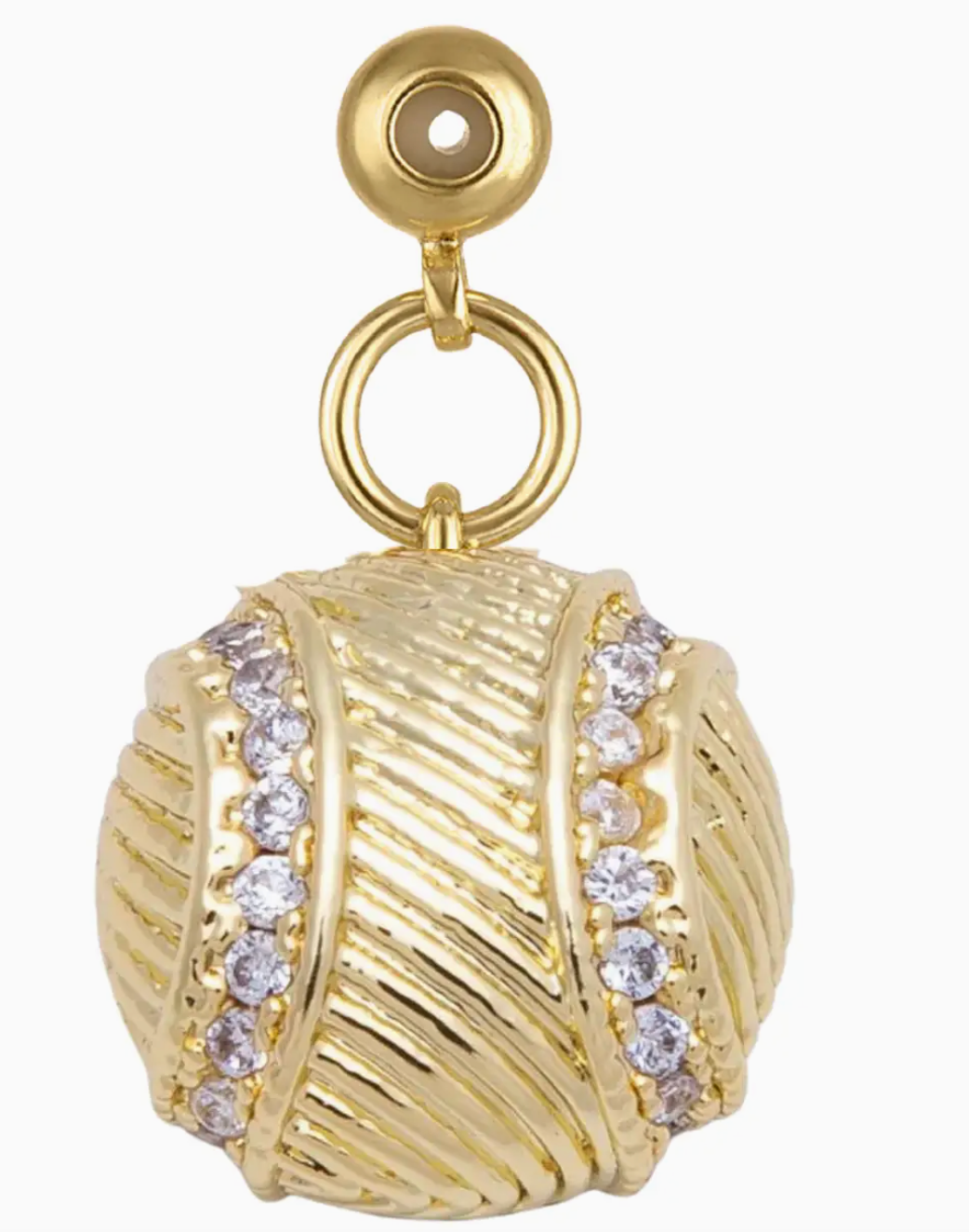 Kinsey Designs Gold Baseball Drop Charm