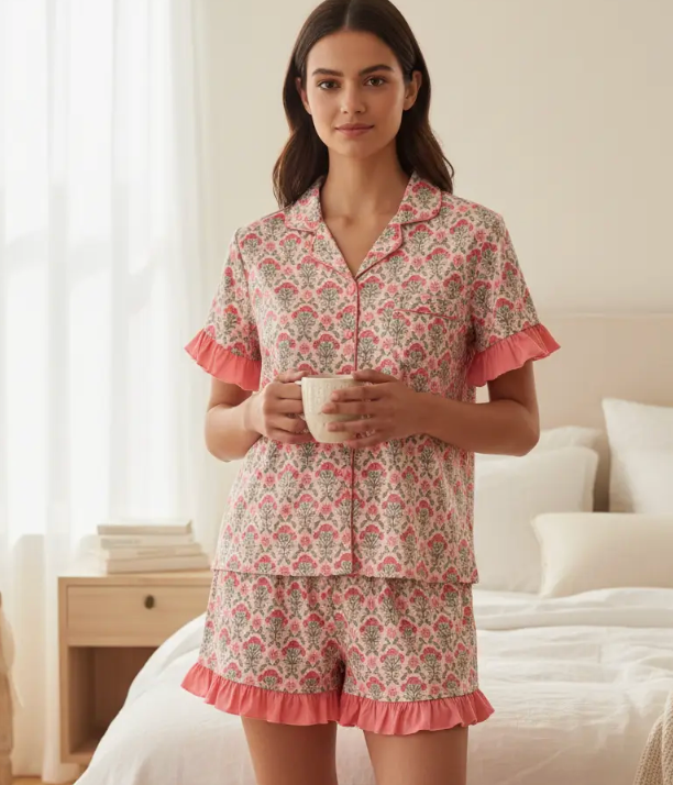 Dusty Bloom Silk PJ Set