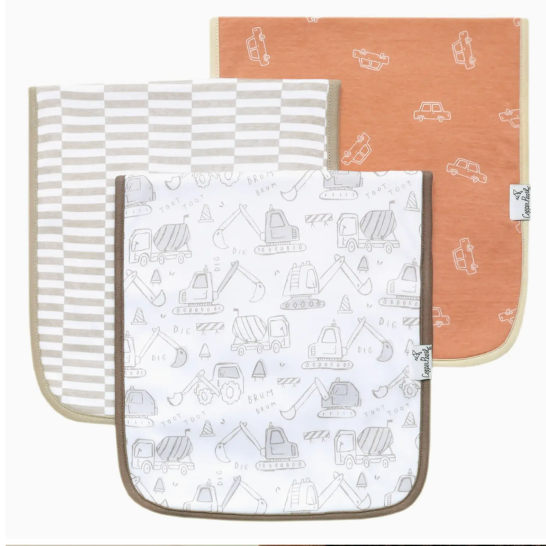 Copper Pearl Gage Burp Cloths