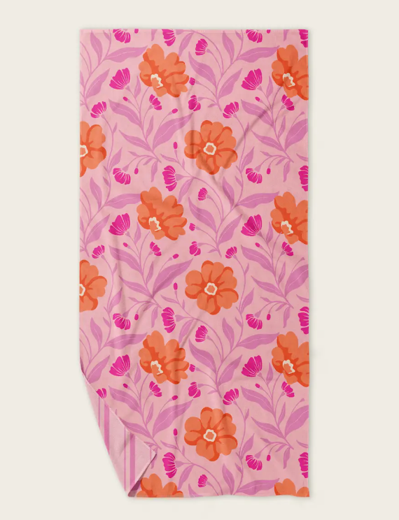Poppin Petals XL Fast Drying Beach Towel