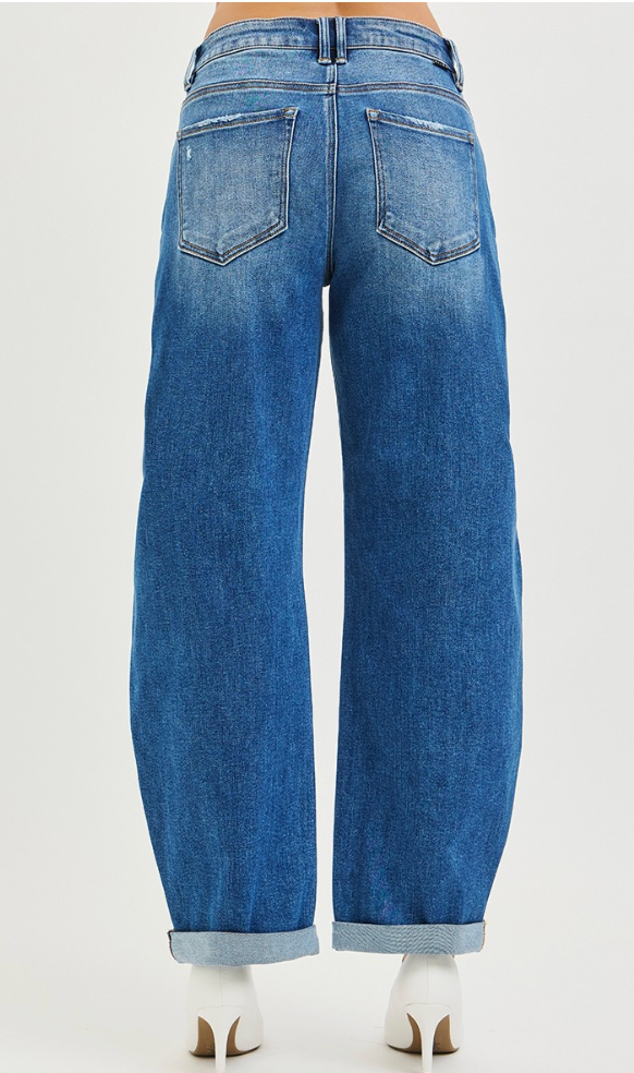 Risen Slouchy Cuff Barrel Jeans