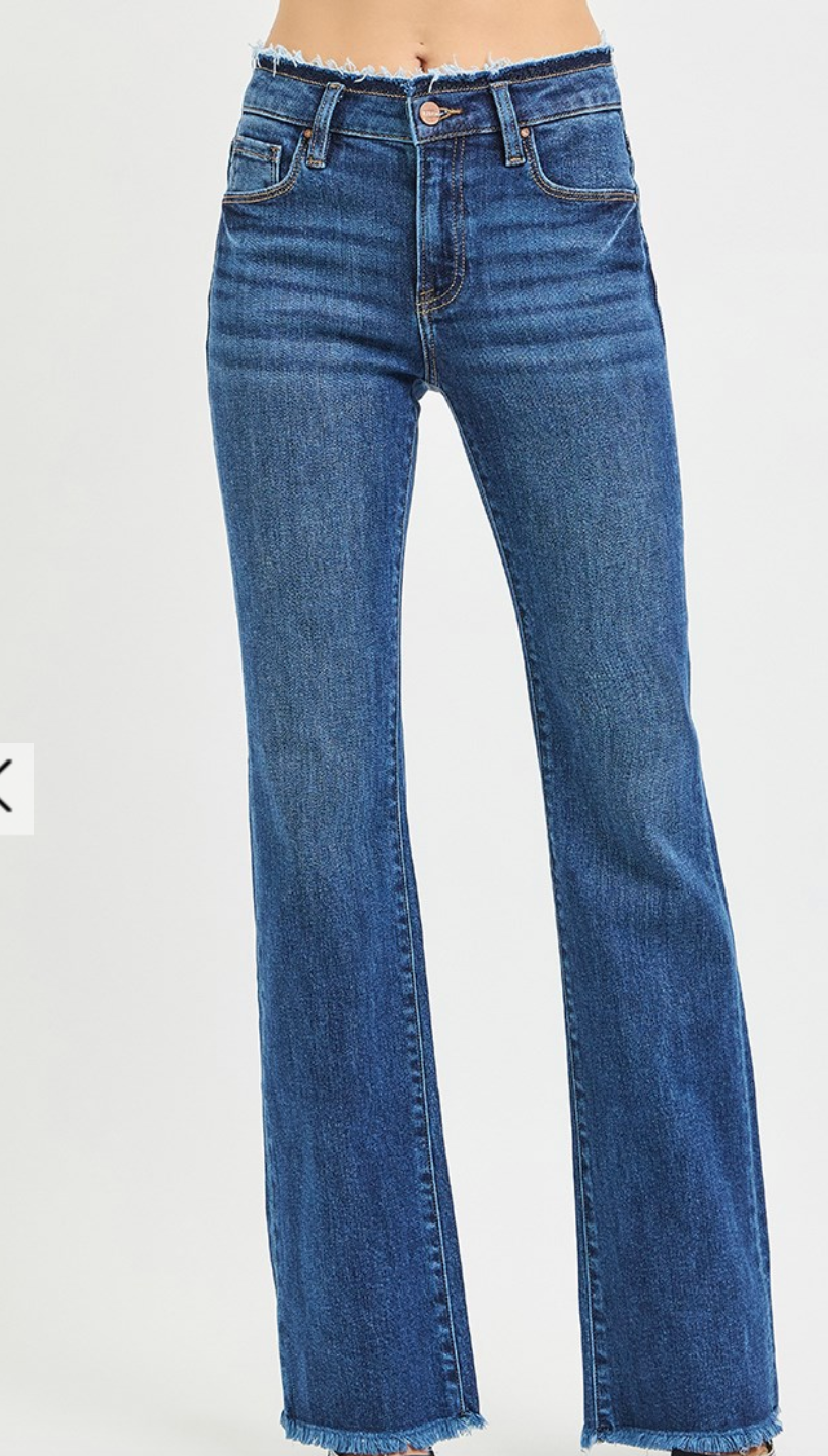 Risen Bootcut Frayed Jeans