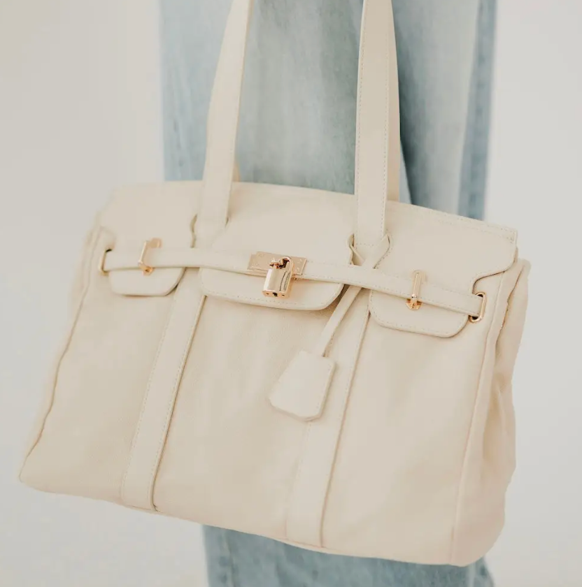Cream Candence Canvas Tote