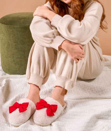 Red Bow Slippers