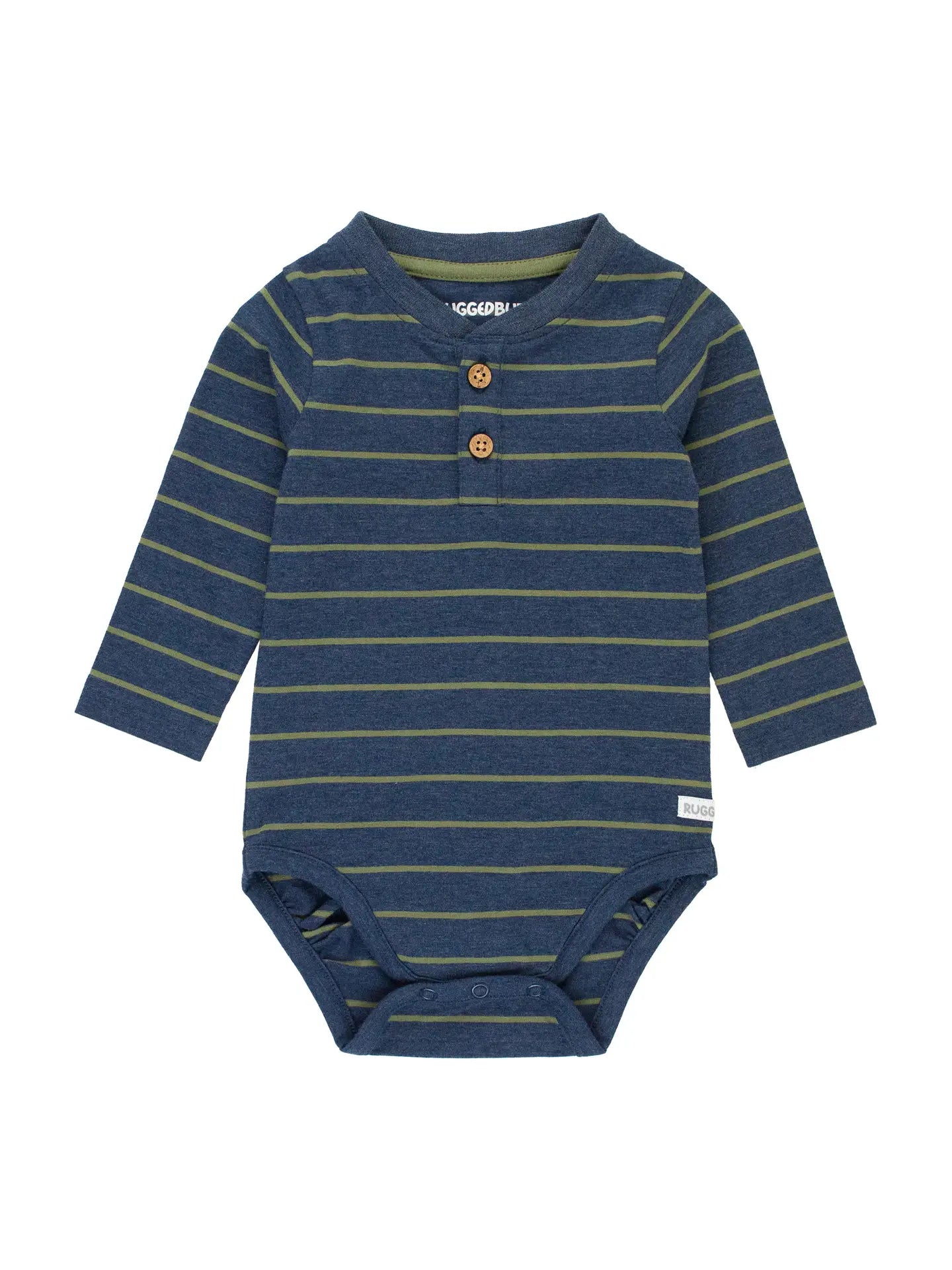 Baby Olive + Navy Stripe Henley