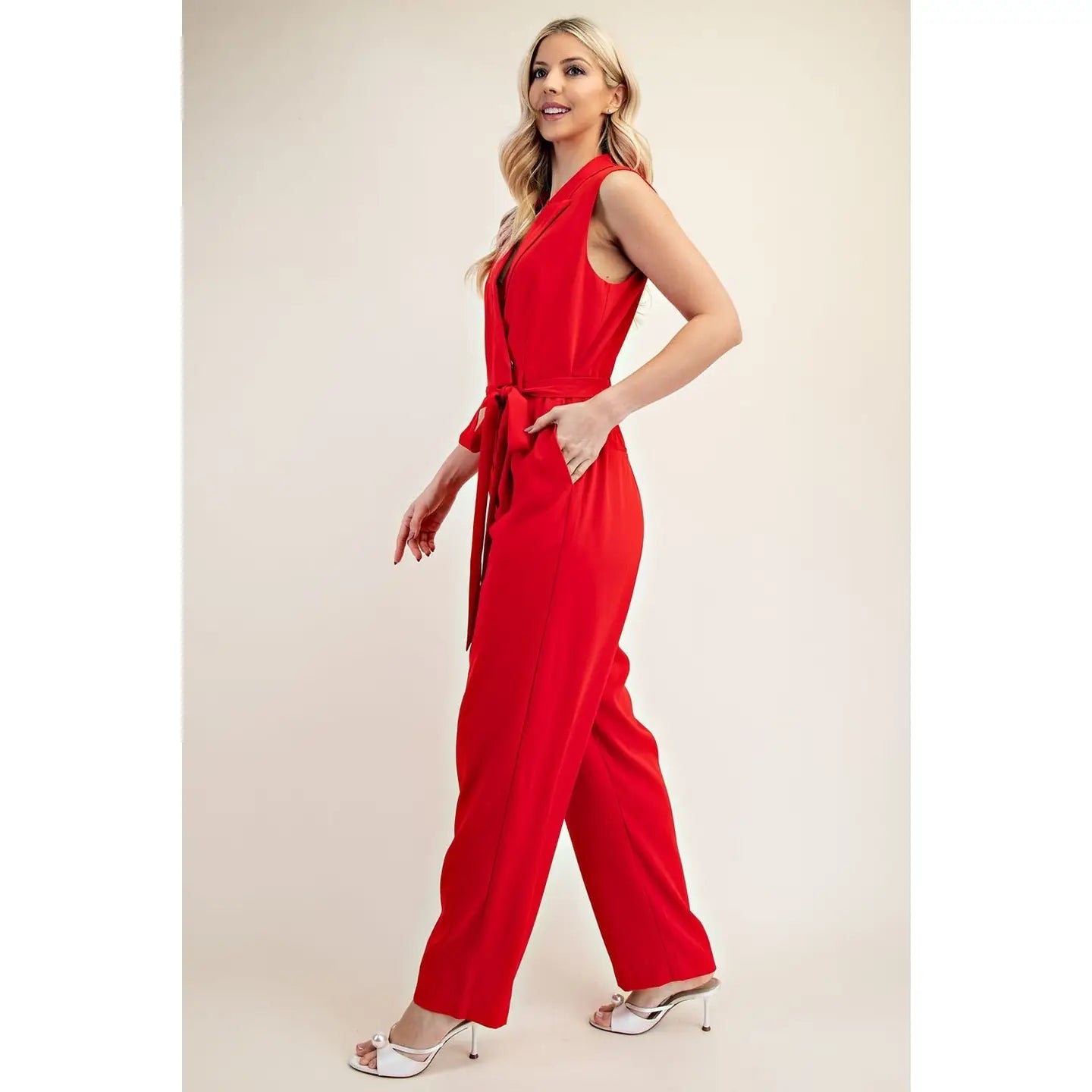 Red Tie Jumpsuit