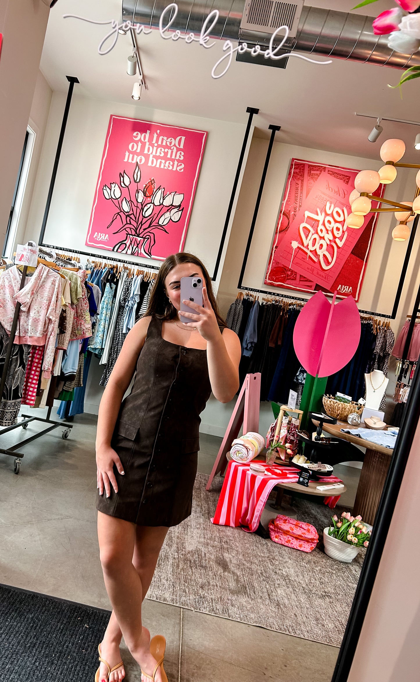 Brown Suede Mini Dress