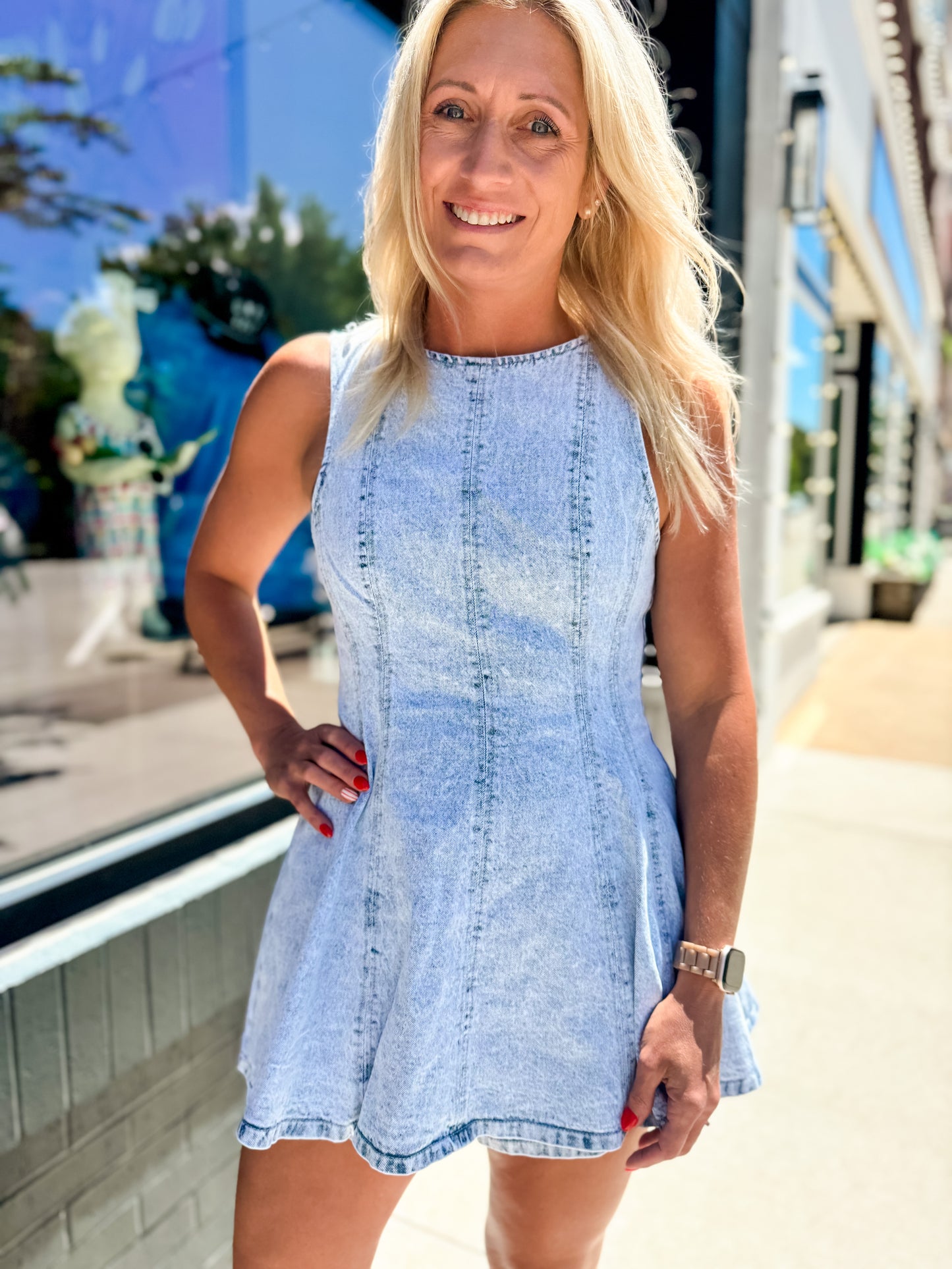 Light Denim Flare Romper