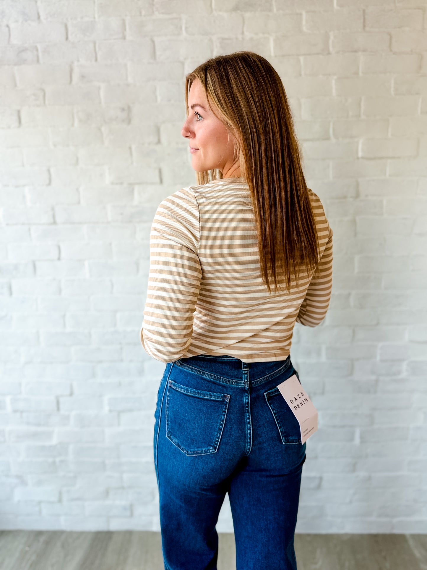 Tan + Cream Button Henley