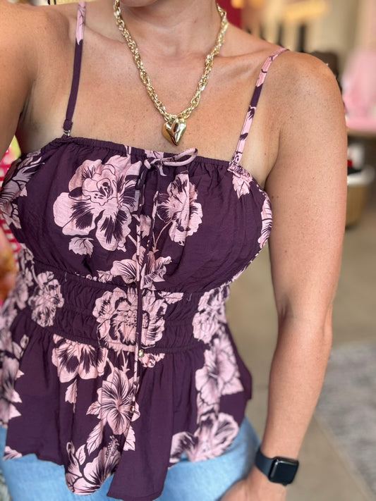 Plum + Blush Floral Cami Top