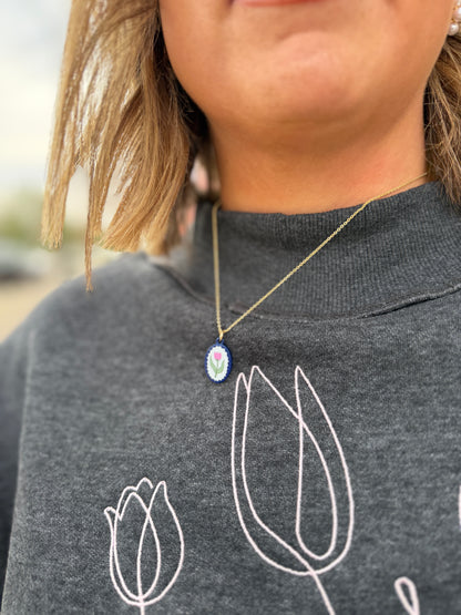 Kinsey Designs Blue + Pink Tulip Necklace