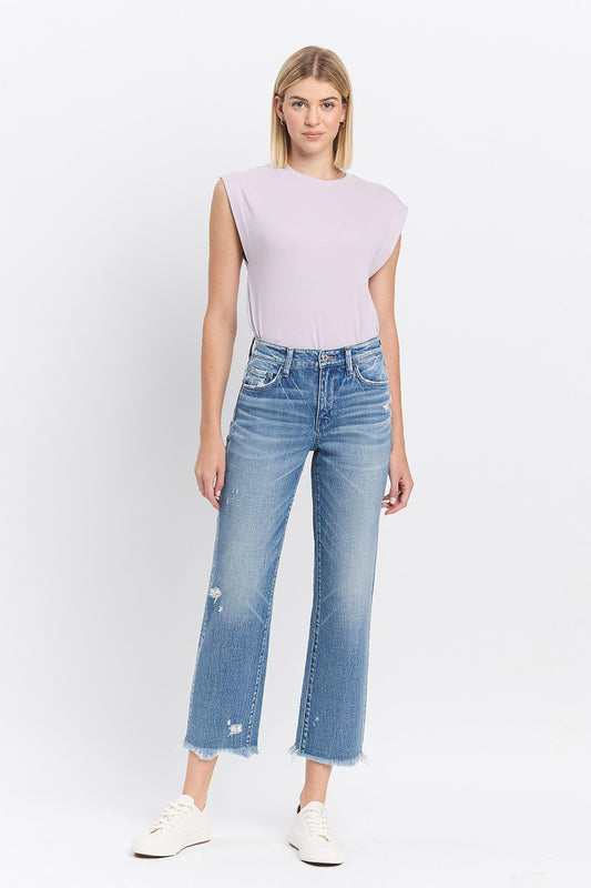 Vervet High Rise Crop Straight Jeans