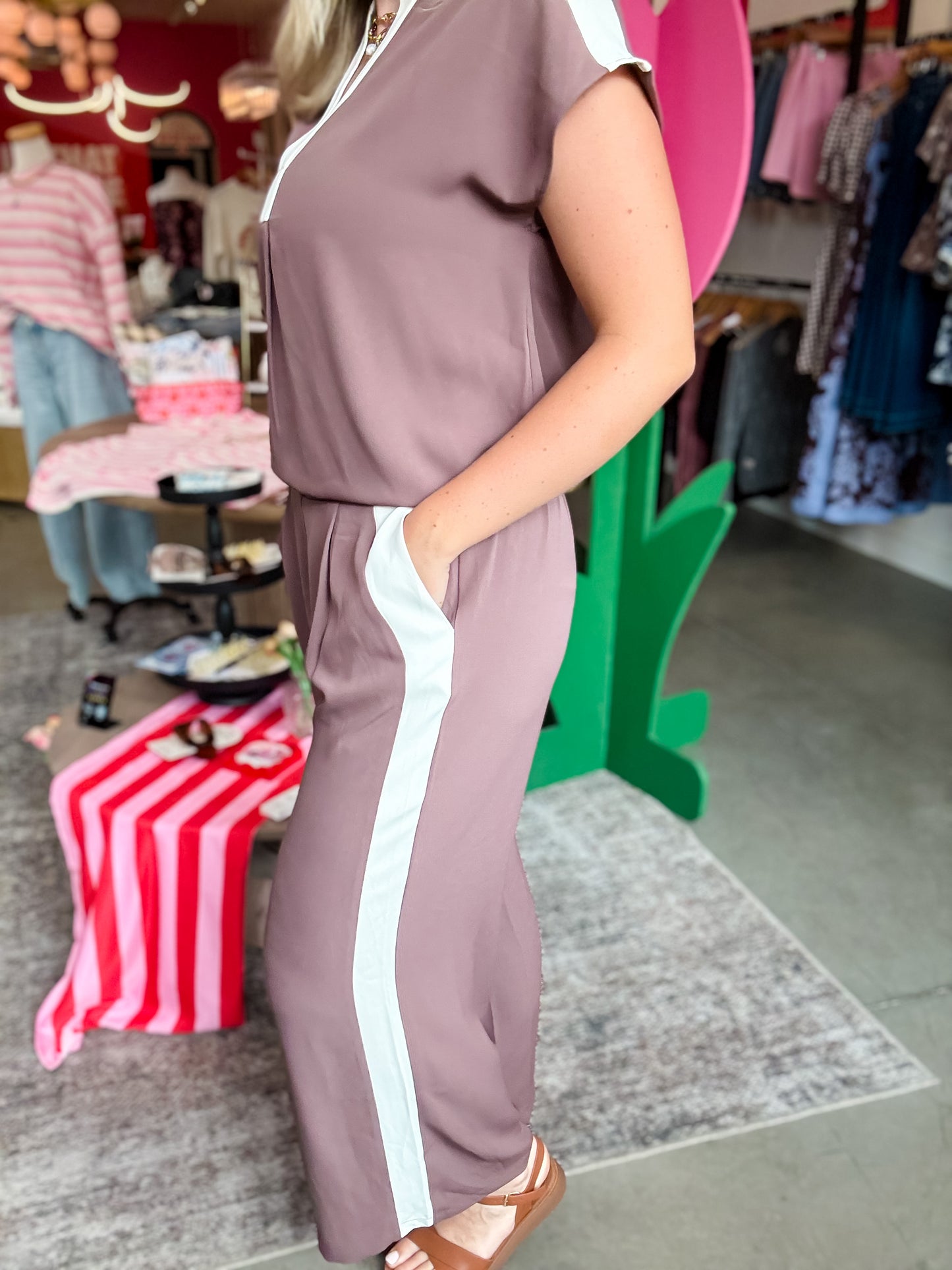 Wildberry Stripe Wide Leg Pants