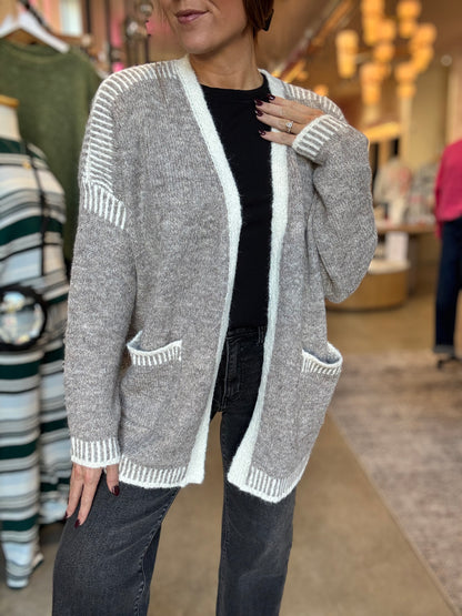 Khaki Cardigan Sweater