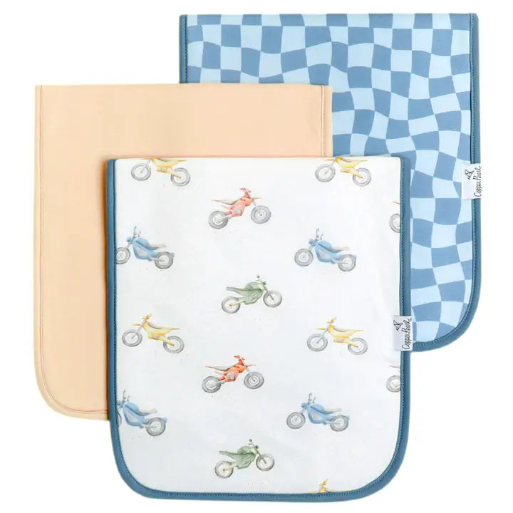 Copper Pearl Ryder Burp Cloths