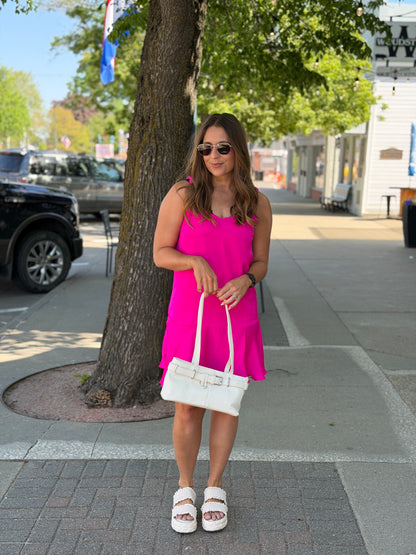 Hot Pink Cami Strap Dress