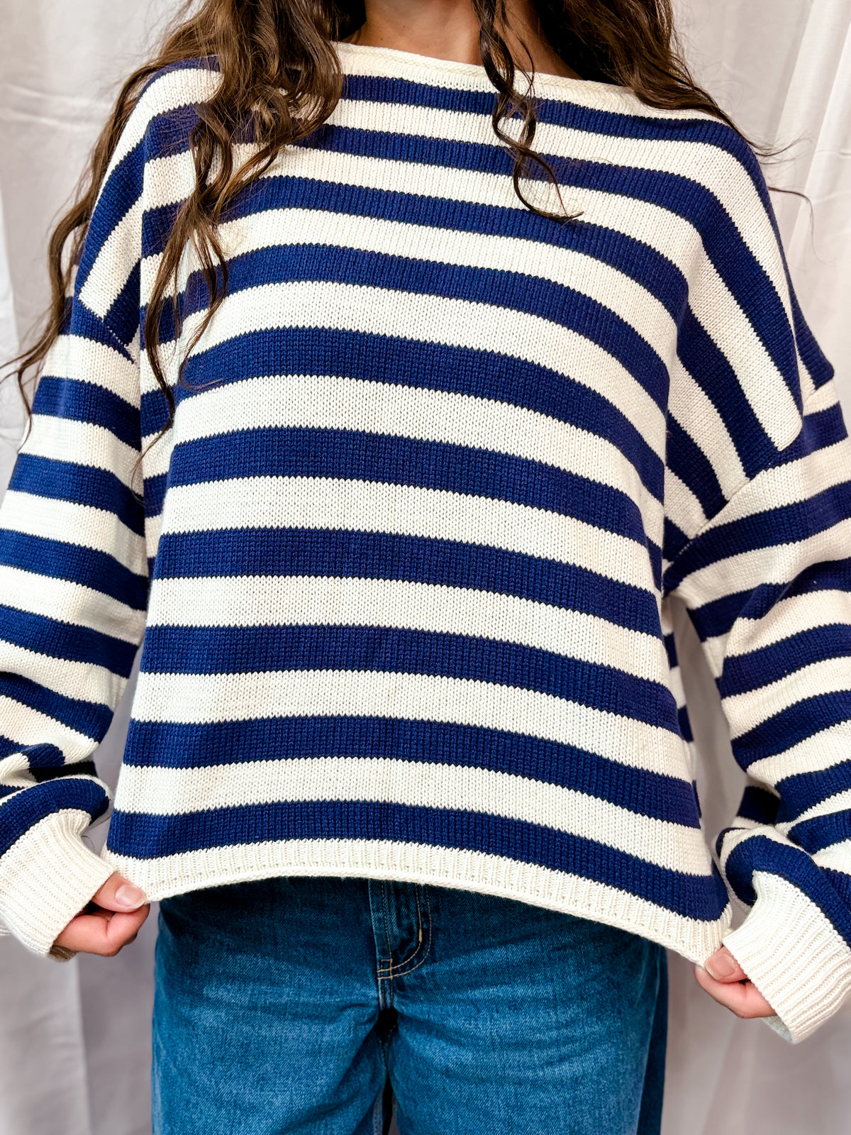 Navy + White Stripe Sweater