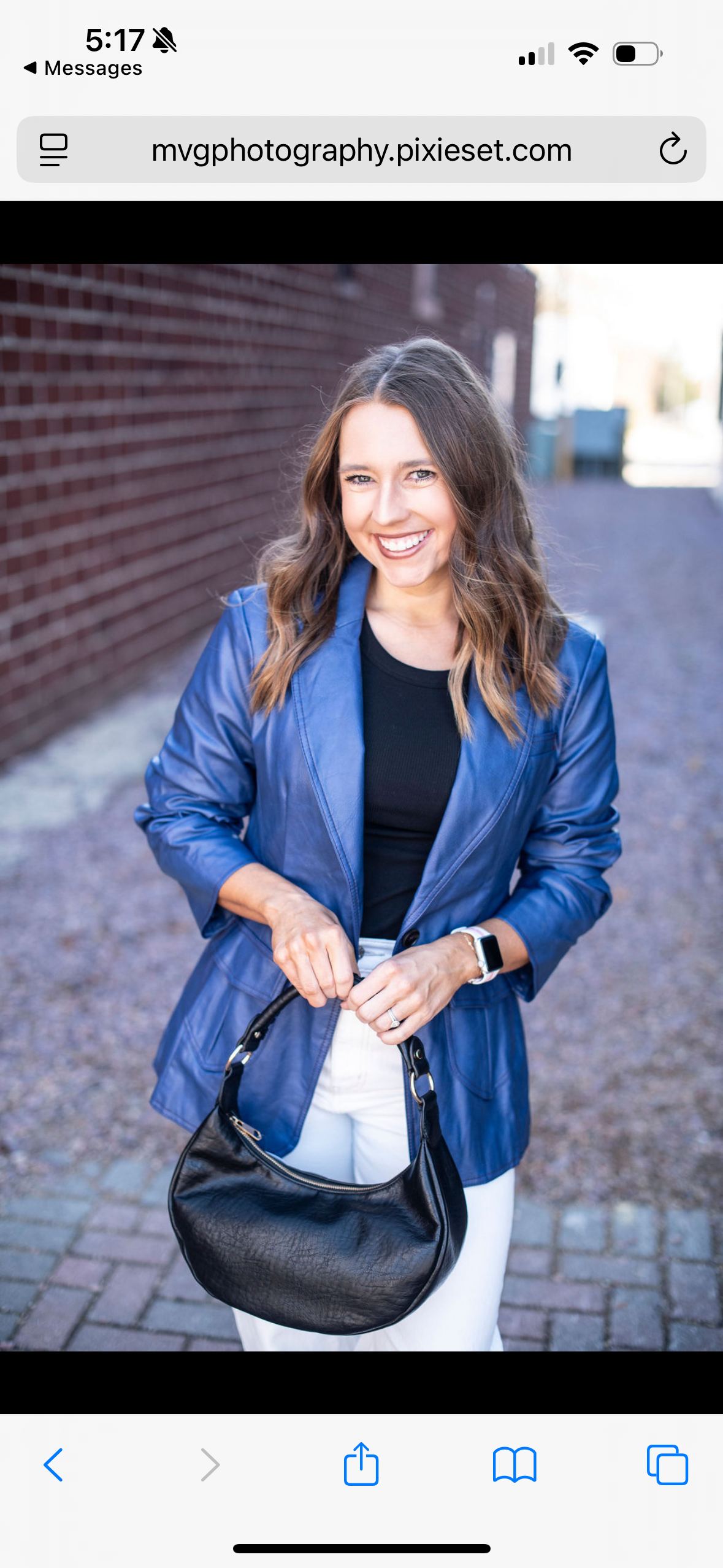 Deep Blue Leather Blazer