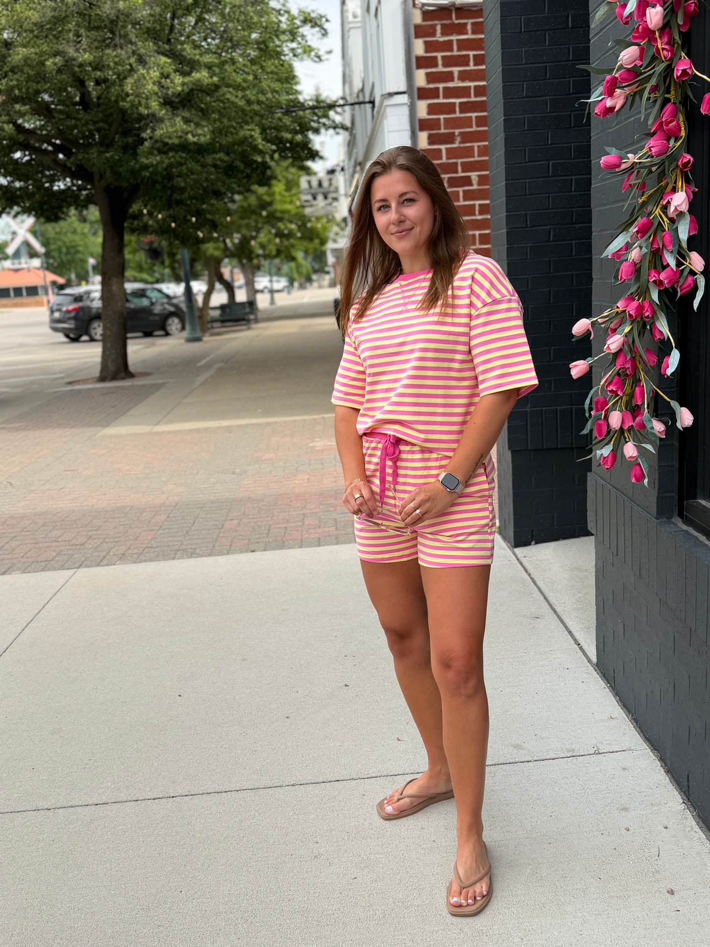 Pink + Yellow Stripe Set