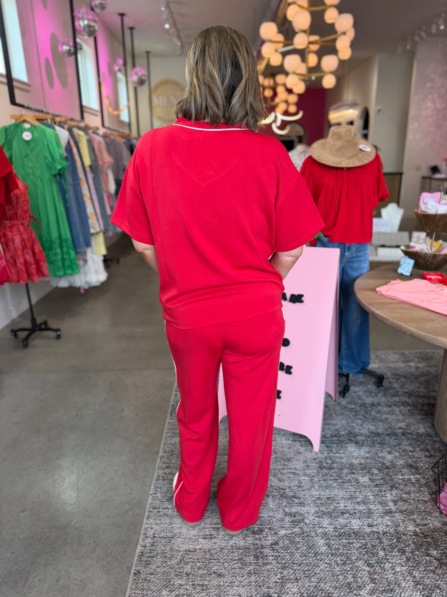 Red Piping Scuba Pants