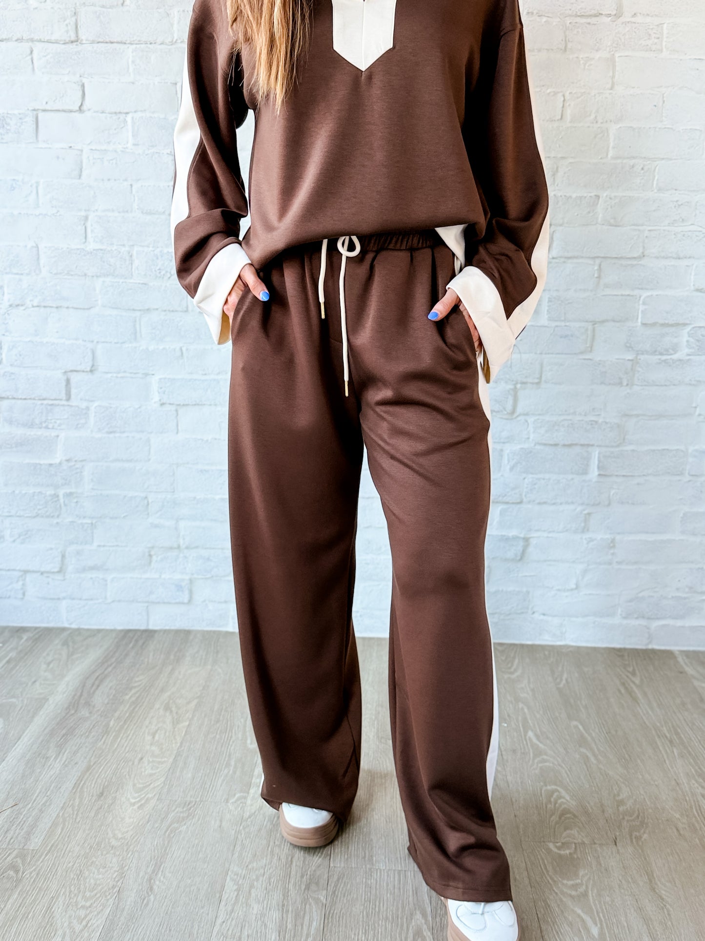 Coco Brown Straight Leg Track Pants