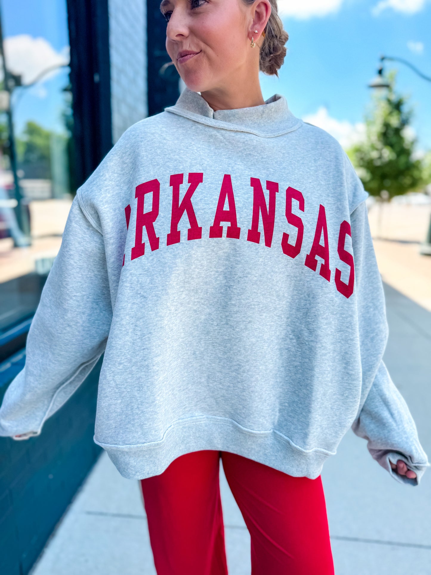 Gray ARKANSAS Reversible Mockneck