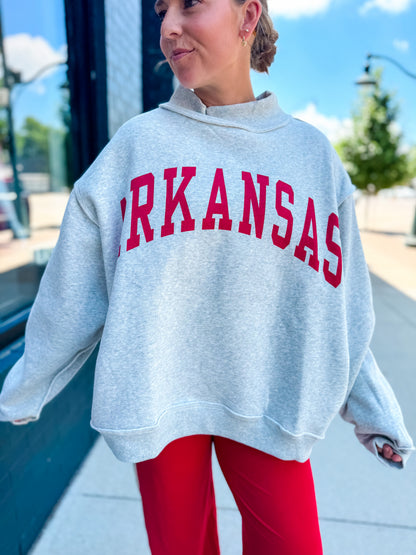 Gray ARKANSAS Reversible Mockneck