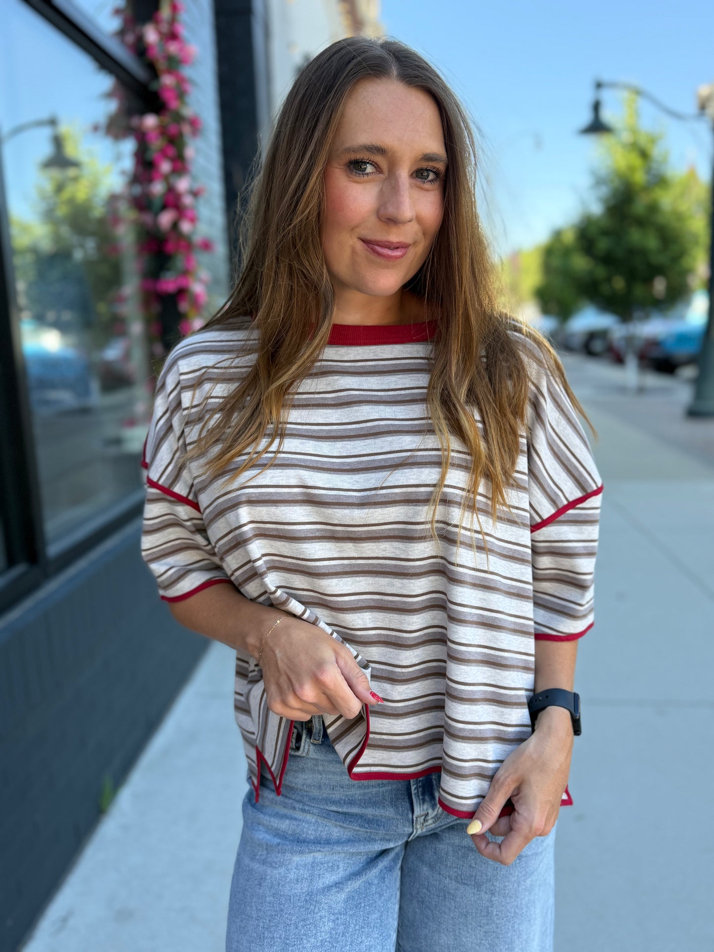 Coco Striped Boxy Tee