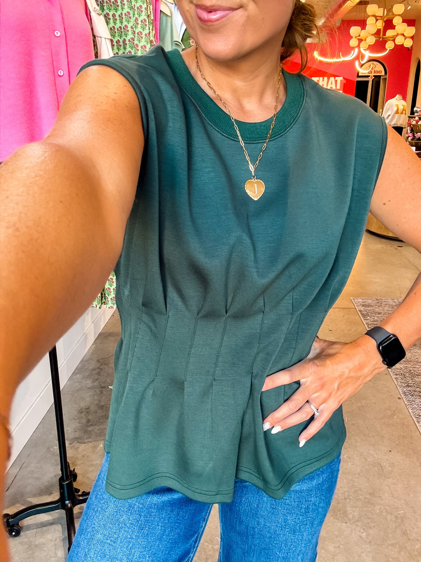Forest Buttery Soft Peplum Blouse
