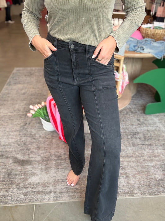 Hidden Dark Charcoal Flare Jeans