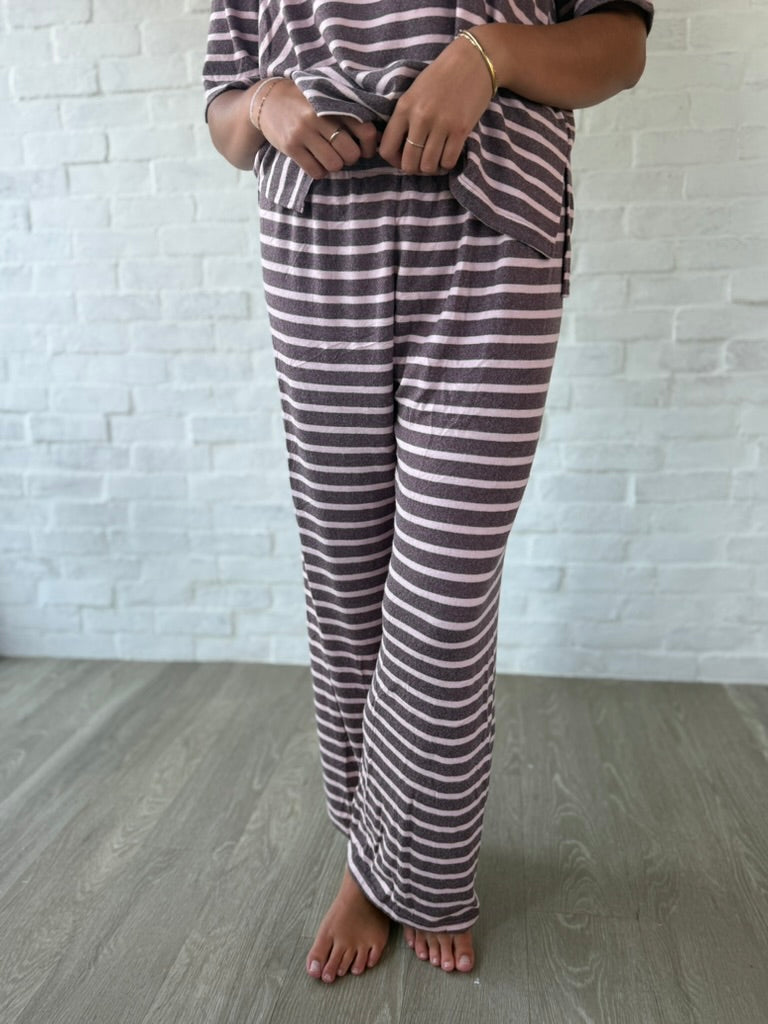Brown + Mauve Stripe Pants