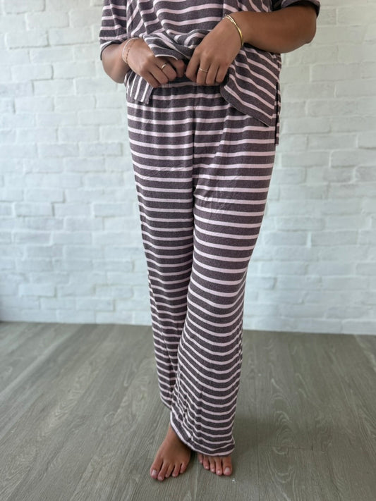 Brown + Mauve Stripe Pants