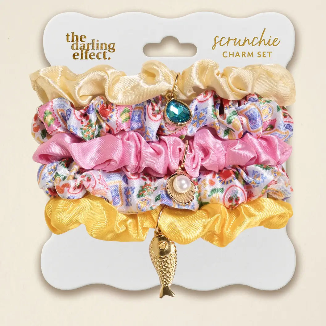Scrunchie Charm Set Asst Colors