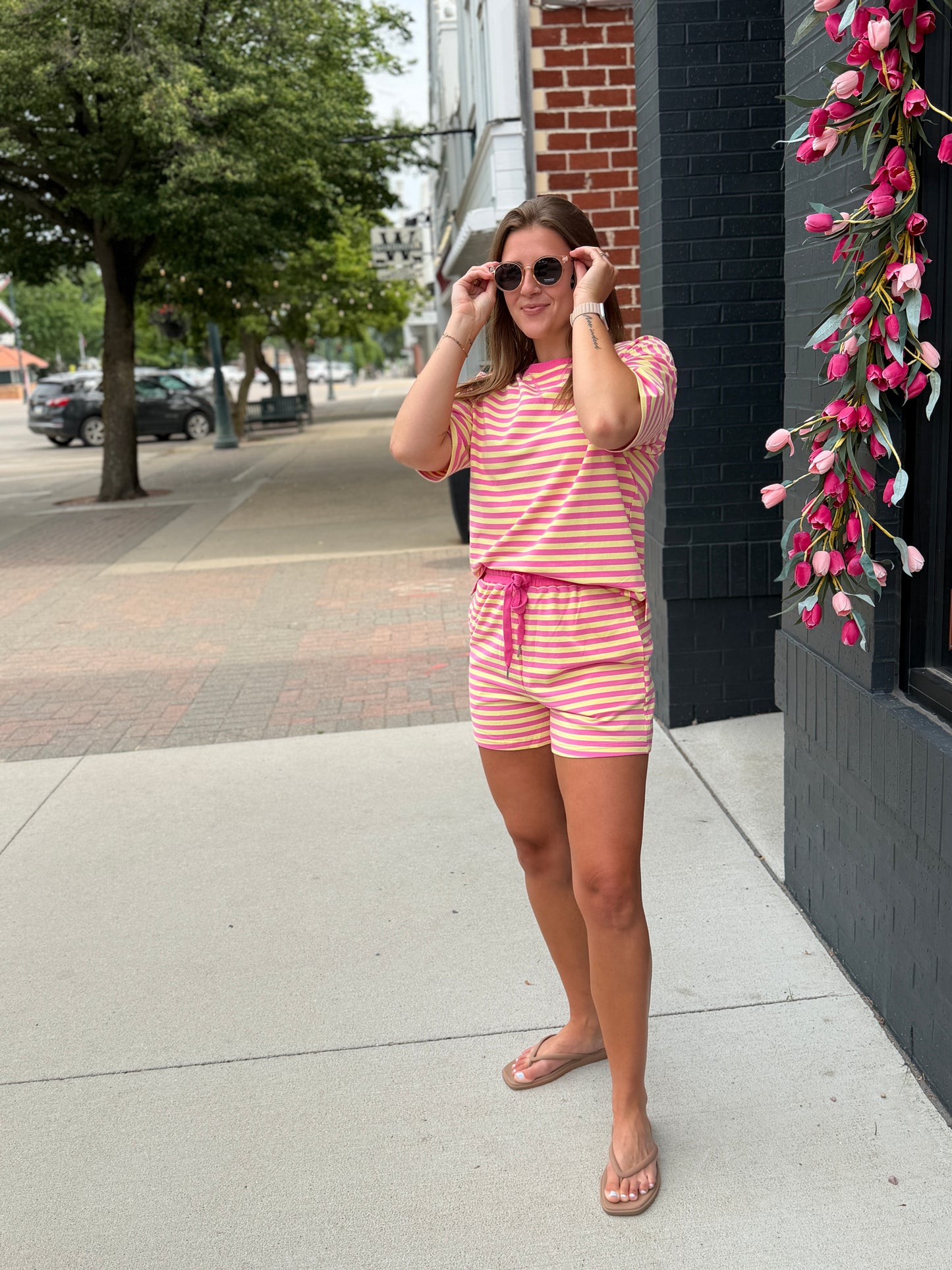Pink + Yellow Stripe Set