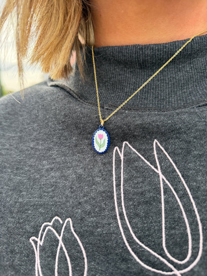 Kinsey Designs Blue + Pink Tulip Necklace