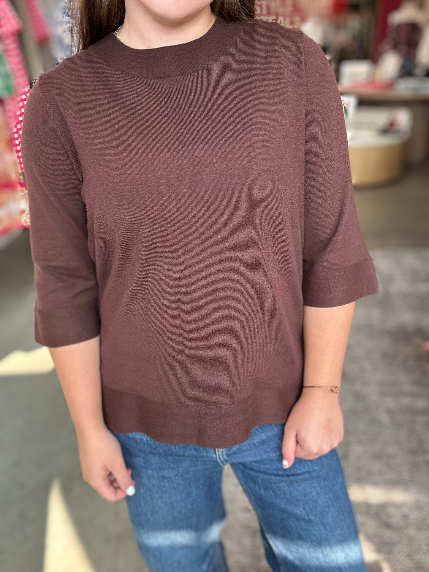 Brown SS Espresso Sweater