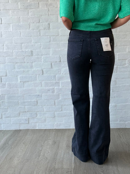Hidden Charcoal Mid Rise Flare Jeans